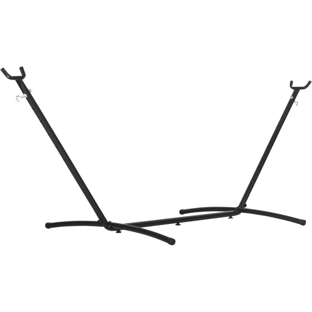 Haengemattengestell fuer Haengematte mit Haken 280 x 120 x 110 cm Haengemattenstaender Garten Strand Metall bis 120KG