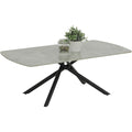Couchtisch Fred mit Steinplatte Dekor Marmor Grau Spinnengestell Metall Schwarz 120x68x45cm