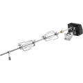 Drehspiess fuer Grill Edelstahl 6-Kant-Spiess bis 10 kg Hochwertige Rotisserie Elektromotor mit Netzteil 3 U/min silbern/schwarz
