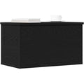 Aufbewahrungsbox Schwarz Eichen-Optik 60 x 35 x 35 cm Super zum Verstauen von allen moeglichen Kleinigkeiten Langlebiger Aufbau fuer lange Nutzung Passt gut zu modernem Wohnstil