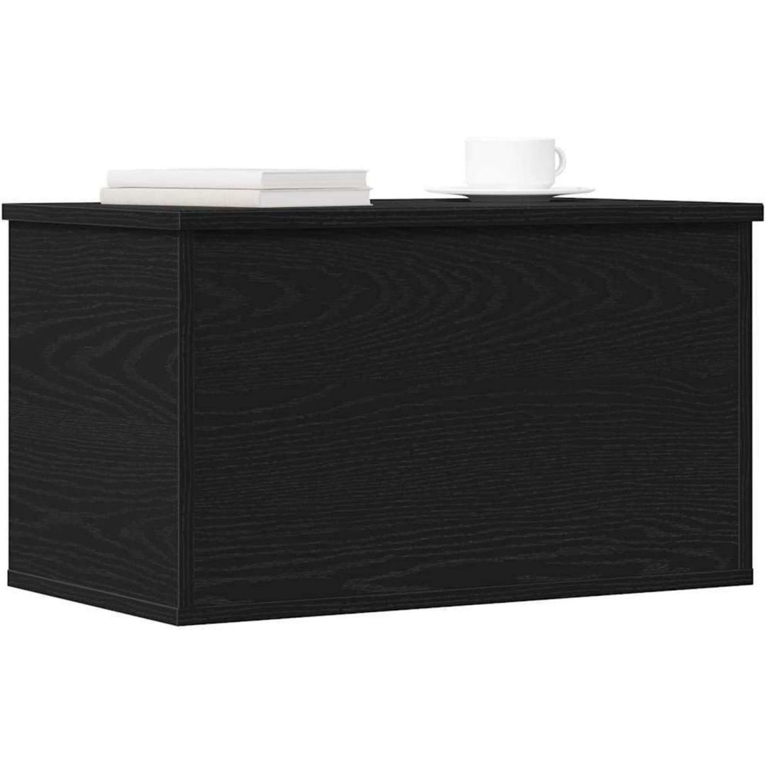 Aufbewahrungsbox Schwarz Eichen-Optik 60 x 35 x 35 cm Super zum Verstauen von allen moeglichen Kleinigkeiten Langlebiger Aufbau fuer lange Nutzung Passt gut zu modernem Wohnstil