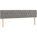 Kopfteil Polsterkopfteil Bettkopfteil fuer Bett Betthaupt Bettgestell Bettrahmen Schlafzimmer Bettzubehoer Hellgrau 180x7x78/88cm Samt