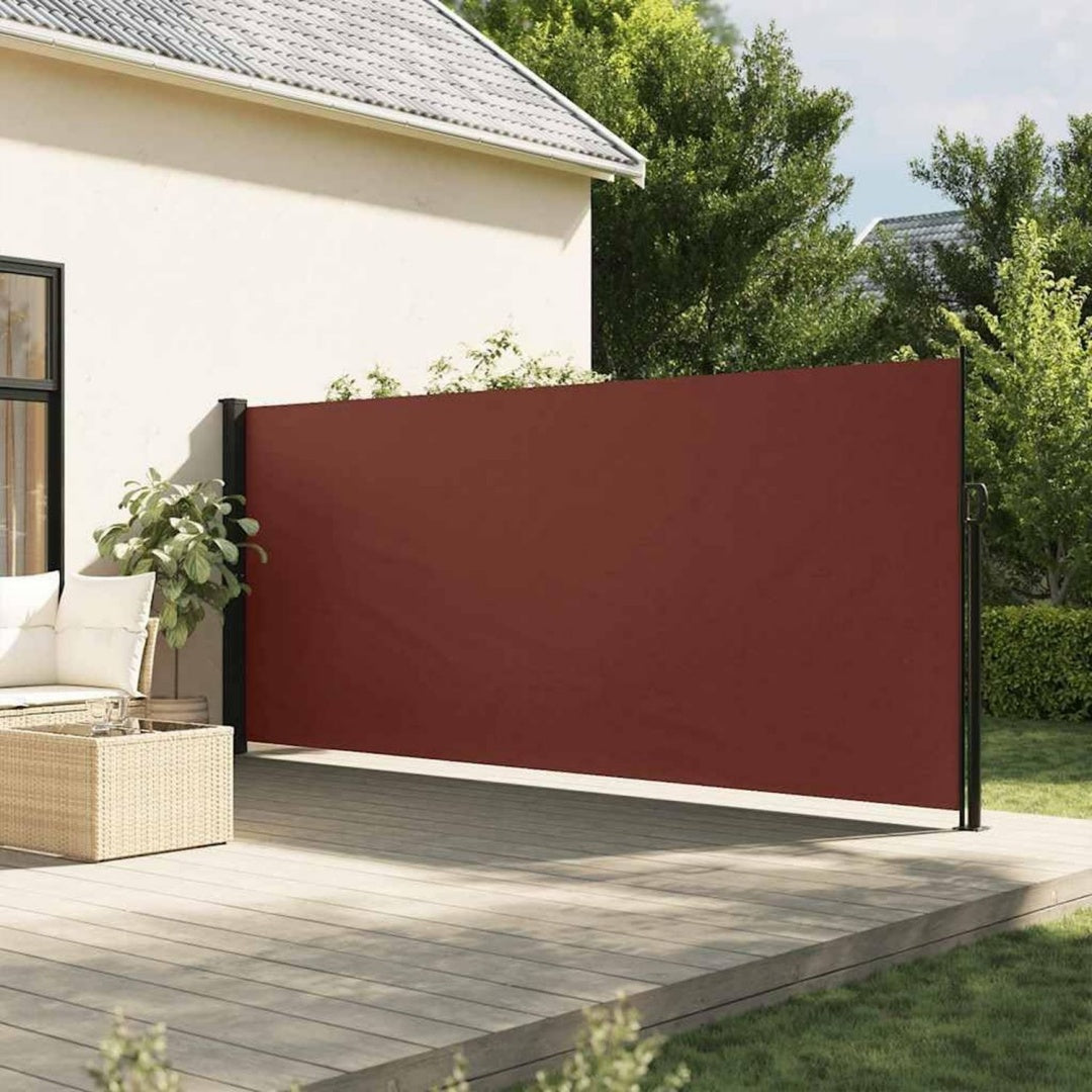seitenmarkise ausziehbar braun 160x300 cm wasserfest ultraviolett-bestaendig sichtschutz fuer balkon terrasse garten innenbereich