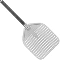perforierter pizzaschieber 12 zoll harteloxierte pizzaschaufel rechteckige profi pizzaschaufel mit verbruehungshemmend griff fuer pizzastein und brots chaufel