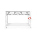 Grill-Master Quattro Elektronisches Zuendung mit Gasschlauch und Druckminderer nur fuer Verwendung im Aussenbereich 22kW(Hs) 1270x525x(H)840mm Edelstahl 18/0 Large